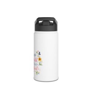 Stainless Water Bottle — “A Little Wild, A Lot of Heart” Floral Heart Design